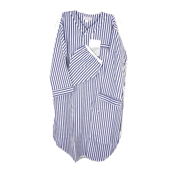 Oscar de la Renta Other - NWT Oscar de la Rente Sz L/XL Stripe NiteShirt & Cap Sleep Wear